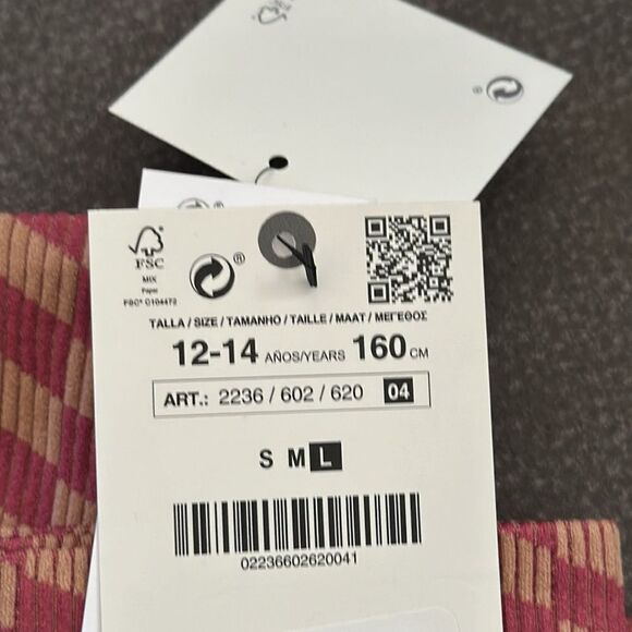 ZARA Kids | Pink | RIBBED CHECK SEAMLESS TOP - Picture 6 of 7